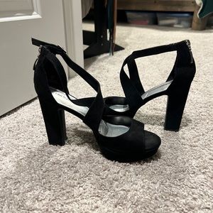 Womens Size 9 Limelight LYNLEE 4 inch Chunky Heel Strappy Black